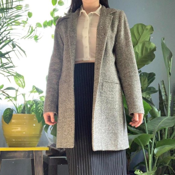 ☾classic herringbone button up jacket☽ - Picture 2 of 4
